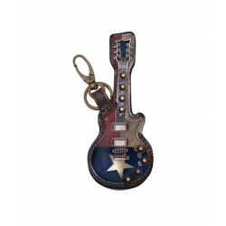 Keychain Guitar Texas Flag